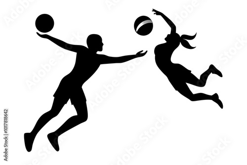 Volleyball Player | vector silhouette illustration on white background