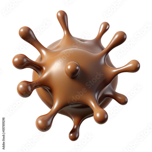 chocolate splash 3d cartoon style illustration