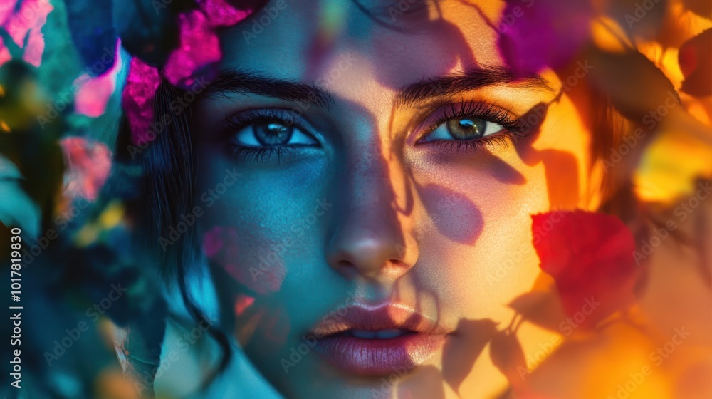 Senior with an artistic background, radiating creativity and depth, with vibrant artwork or a creative setting in the frame. Senior with an artistic background, radiating creativity and depth, with vibrant artwork or a creative setting in the frame.
