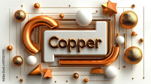 3D Design Featuring Copper and Gold Elements