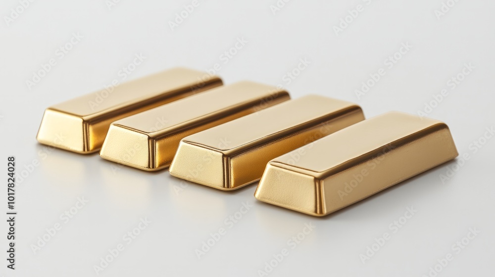 Gold bars on a white background Gold bars on a white background
