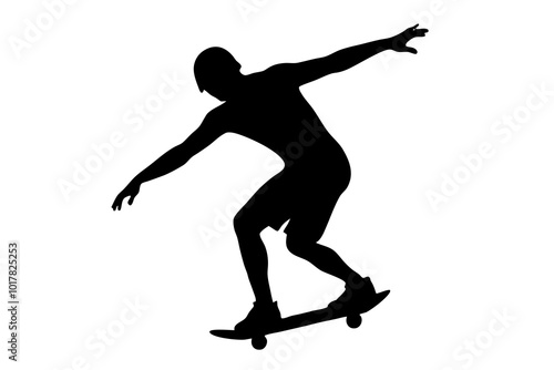 Skater | vector silhouette illustration on white background