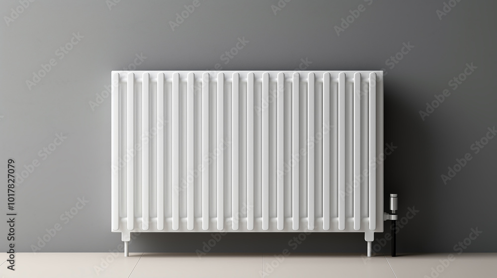 radiator battery heating on the background of the wall radiator battery heating on the background of the wall
