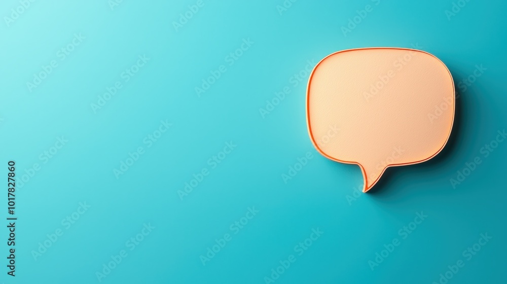 Uplifted feedback message glowing softly, flat design, perspective view, minimalist, isolated background Uplifted feedback message glowing softly, flat design, perspective view, minimalist, isolated background