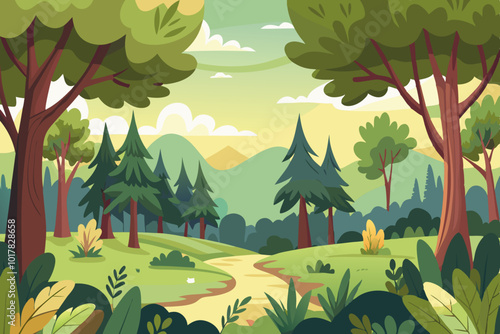 Hand drwn forest illustration