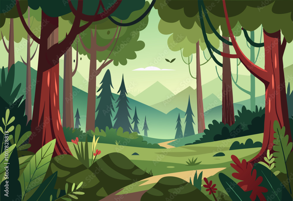 Hand drwn forest illustration Hand drwn forest illustration