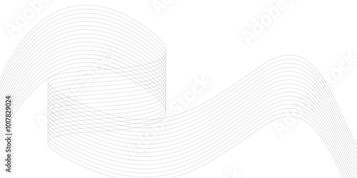 Abstract line white background with black circle rings. Digital future technology concept. vector illustration.