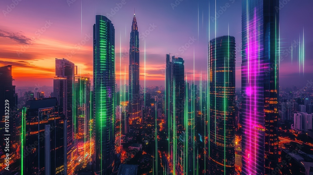 Obraz premium The Urban Skyline at Dusk