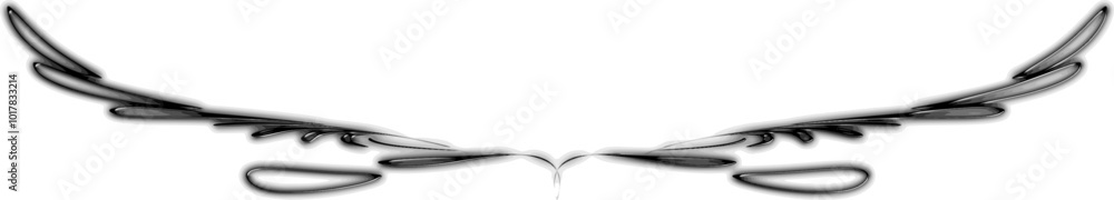 Wing-shaped lower border, frame with silver volumetric edges. Gradient shadow effect. Copy space for text. Vector. Wing-shaped lower border, frame with silver volumetric edges. Gradient shadow effect. Copy space for text. Vector.