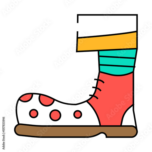 clown feet carnival vintage show line icon vector. clown feet carnival vintage show sign. isolated symbol illustration
