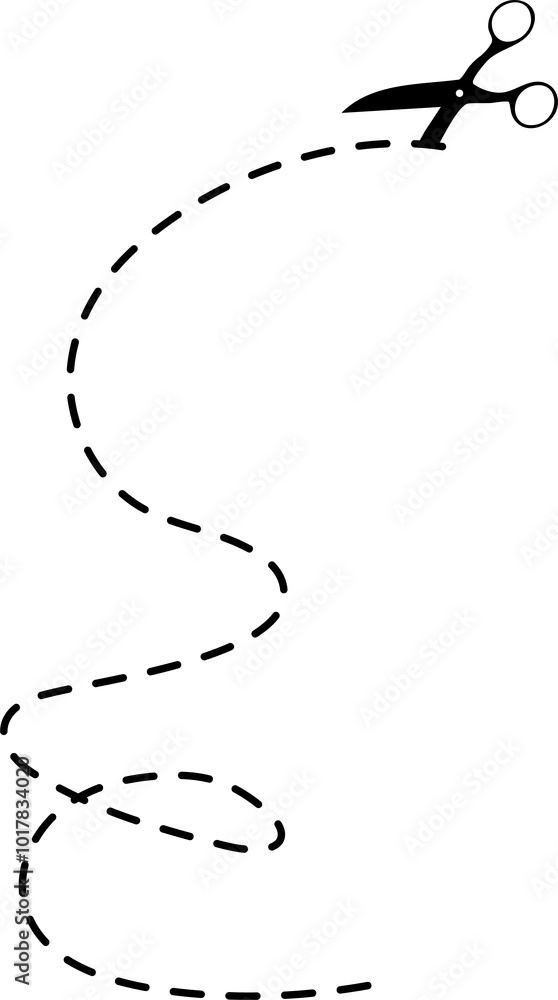 scissors with cut lines element scissors with cut lines element