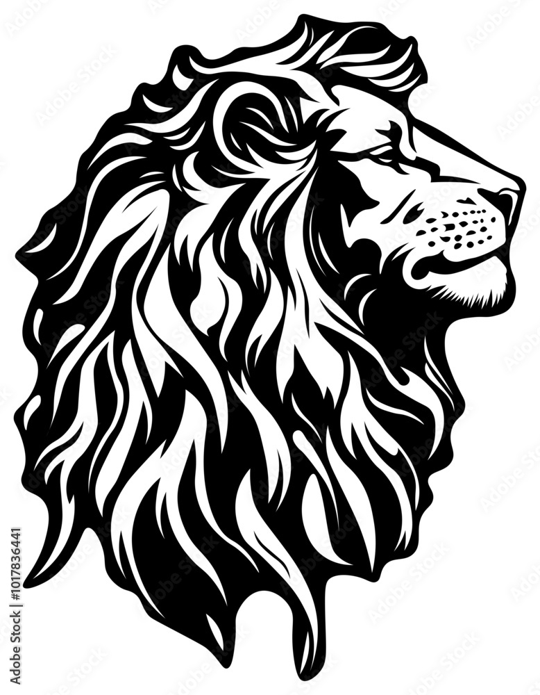Fototapeta premium King Lion Head Vector Illustration