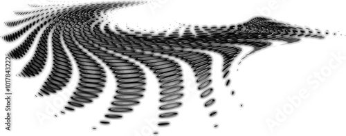 Dotted ray bubbling and melting frame. Gradient shadow effect. Copy space for text. Vector.