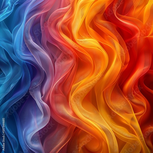 Abstract Colorful Fabric Waves Texture Background