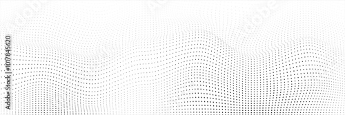 Wave 3d. Wave of particles. Futuristic point wave. Design for poster. Technology vector background. Vector illustration.