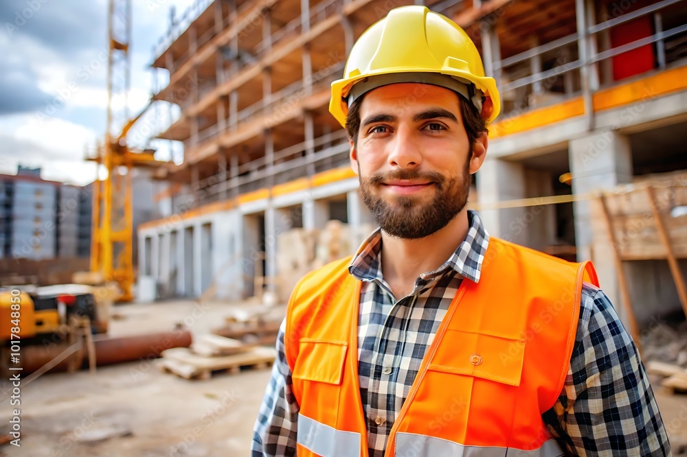 Picture of an Attractive Worker on a Construction Site Picture of an Attractive Worker on a Construction Site