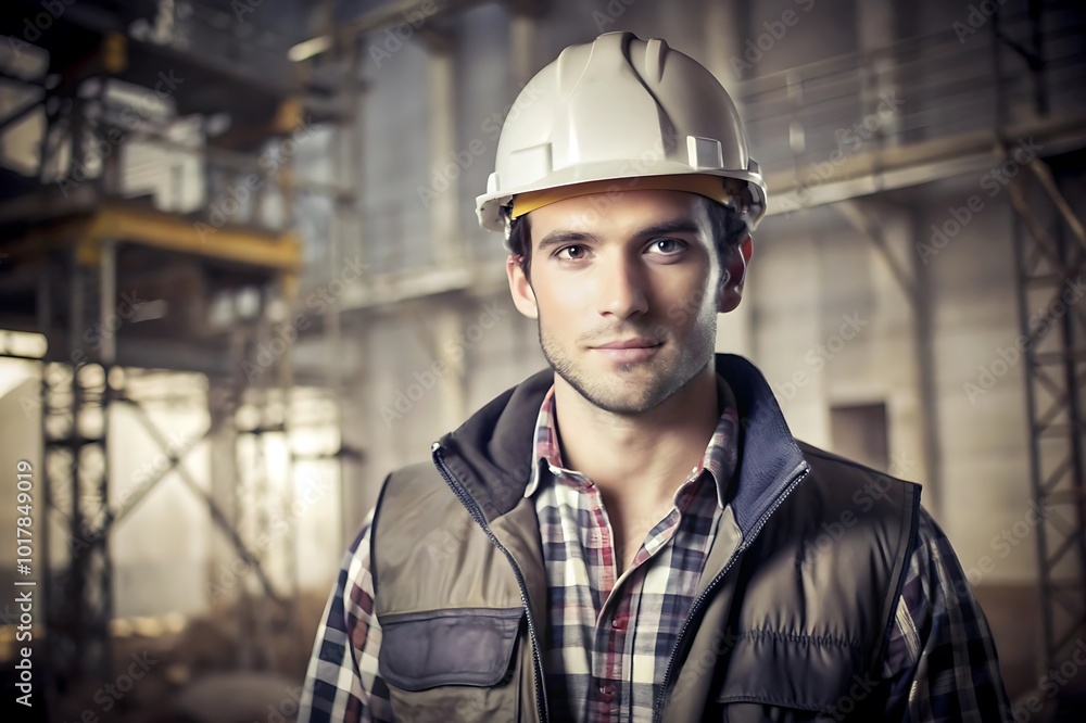 Picture of an Attractive Worker on a Construction Site Picture of an Attractive Worker on a Construction Site