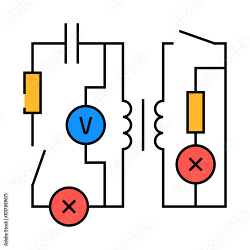 electric circuit electrical engineer line icon vector. electric circuit electrical engineer sign. isolated symbol illustration