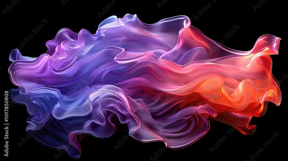 Abstract Swirling Form with Purple, Pink, and Orange Hues Abstract Swirling Form with Purple, Pink, and Orange Hues