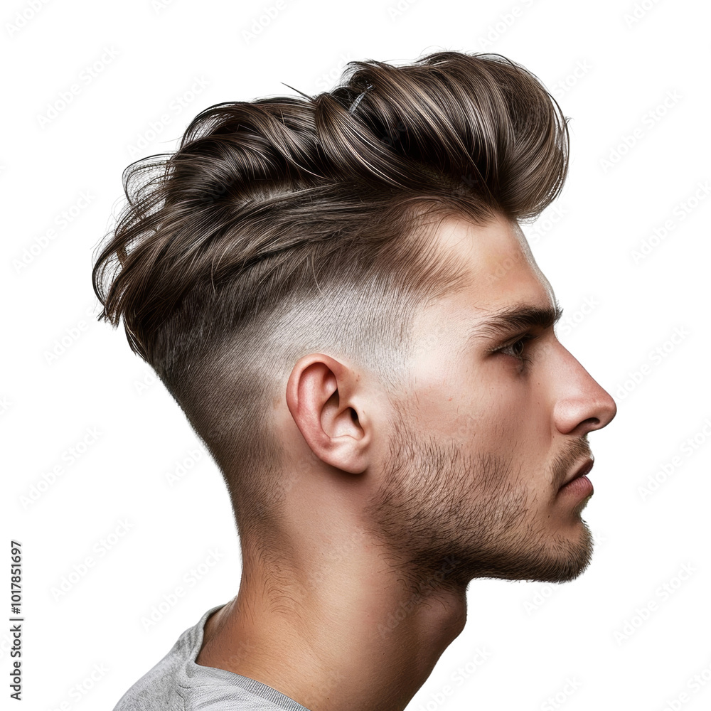 Fototapeta premium A man with a shaved head and a beard