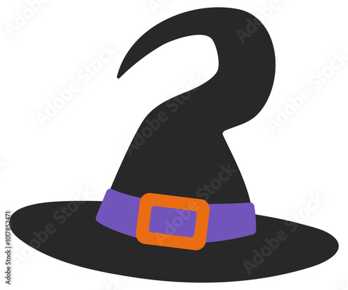 Witch's hat flat icon isolated on white background.