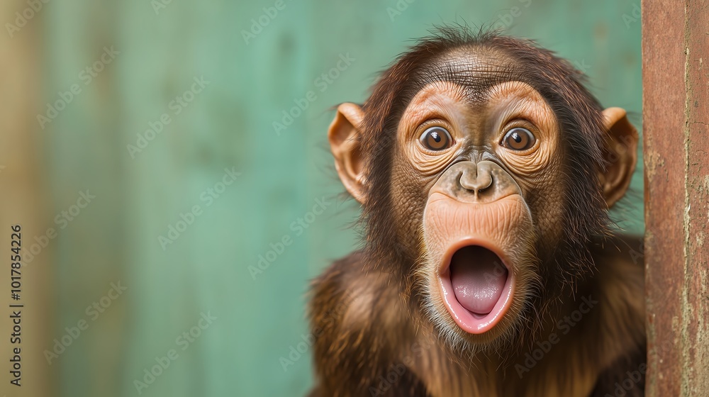 Surprised Monkey with Funny Expression Surprised Monkey with Funny Expression