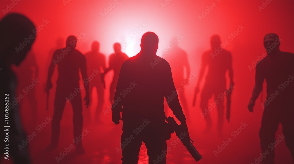 Defiant Survivor Facing Zombie Outbreak with Makeshift Weapon | Cinematic Lighting Brave Against Undead Hordes Defiant Survivor Facing Zombie Outbreak with Makeshift Weapon | Cinematic Lighting Brave Against Undead Hordes