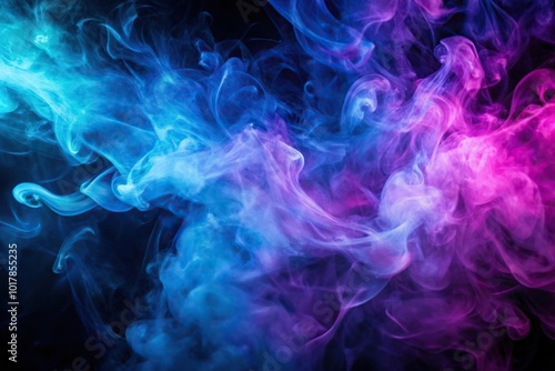 abstract background of neon blue and purple smoke