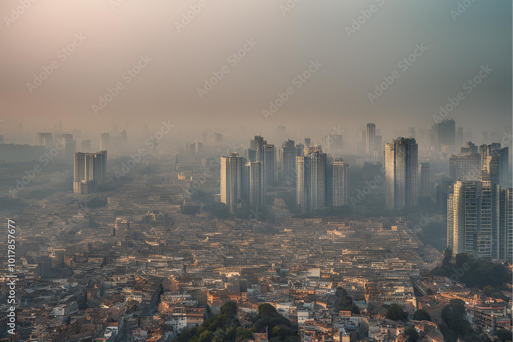 Obraz premium Delhi air pollution, India Gate smog, Urban traffic in Delhi, Smoggy morning at India Gate, Air pollution in New Delhi, Traffic congestion and pollution, Hazy skyline of Delhi Stock Photo.
