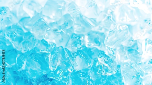 Blue ice texture background with geometric shapes