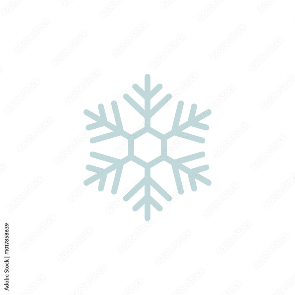 Snowflake blue icon, winter decoration element