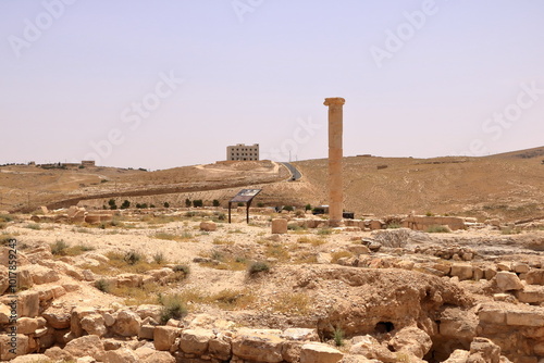 Herod Castle ruins, Machaerus, fortified hilltop palace in Jordan photo