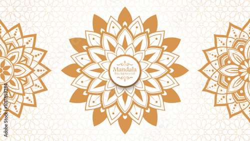 Luxury mandala background with golden arabesque pattern arabic islamic east style, Set of hand drawn mandala elements