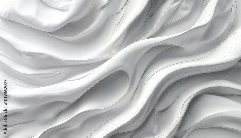 Abstract background of wavy white fabric. 3d rendering, 3d illustration. Abstract background of wavy white fabric. 3d rendering, 3d illustration.
