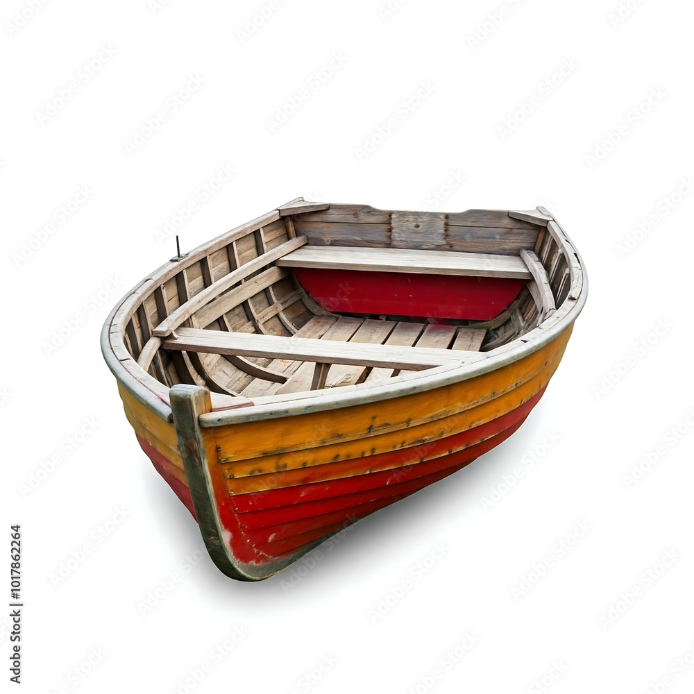 Old rowboat isolated on white background Old rowboat isolated on white background