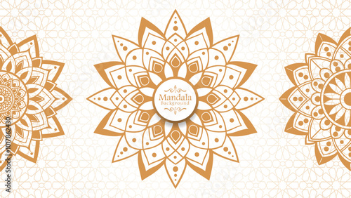 Luxury mandala background with golden arabesque pattern arabic islamic east style, Set of hand drawn mandala elements