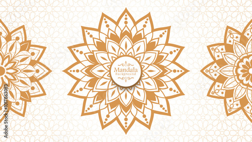 Luxury mandala background with golden arabesque pattern arabic islamic east style, Set of hand drawn mandala elements