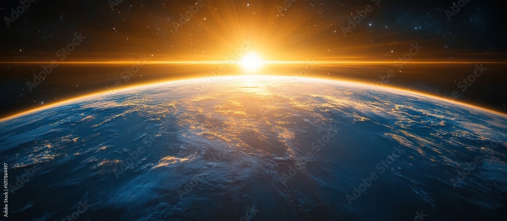 Sunrise over Earth as seen from space. Sunrise over Earth as seen from space.