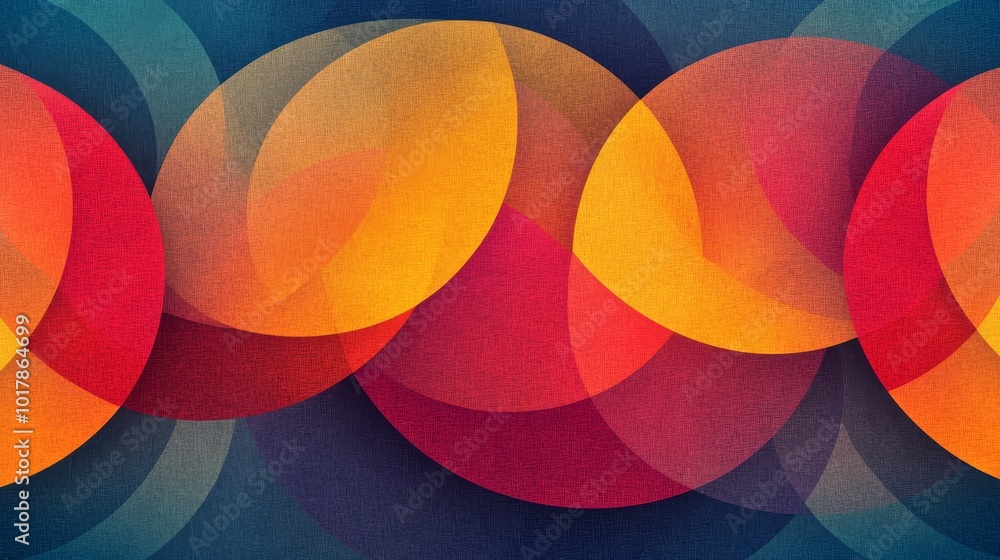 Fototapeta premium Dynamic Collage of Translucent Circles on Gradient Blue Turquoise Background