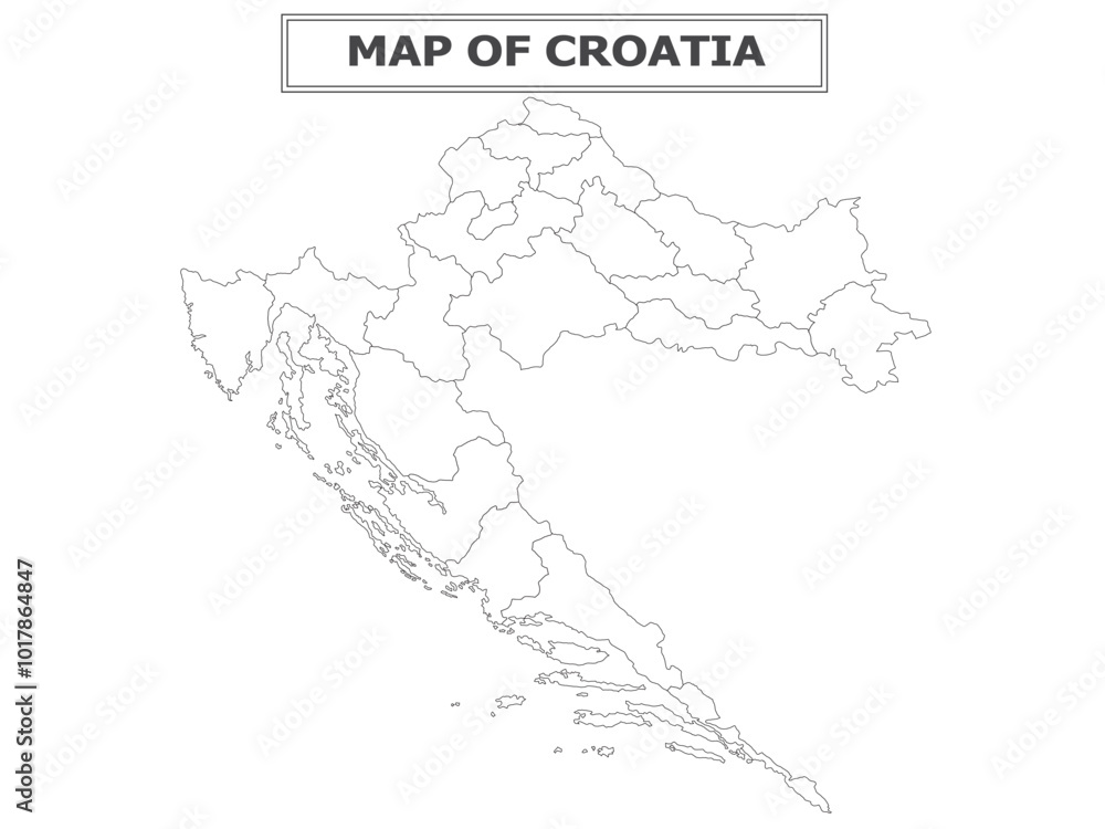 Fototapeta premium European Country Geography Political map. Political map of country with capital, province or state capital, major cities and town.