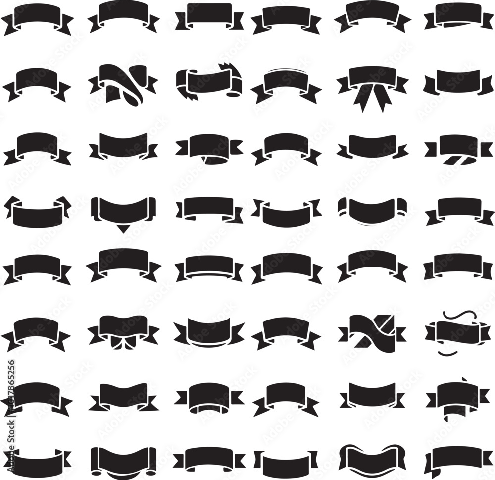 Vector Illustration of Set Empty Ribbon Banners in Various Styles Vector Illustration of Set Empty Ribbon Banners in Various Styles