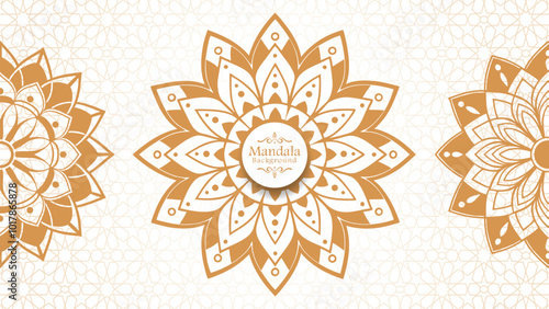Luxury mandala background with golden arabesque pattern arabic islamic east style, Set of hand drawn mandala elements