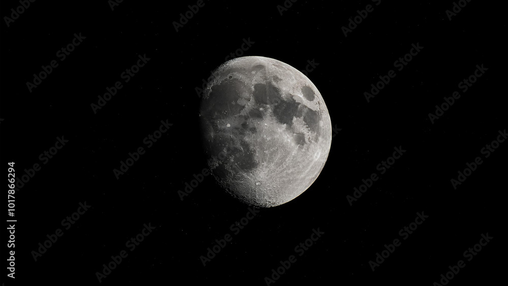 Fototapeta premium 夜空に浮かぶ月のアップ