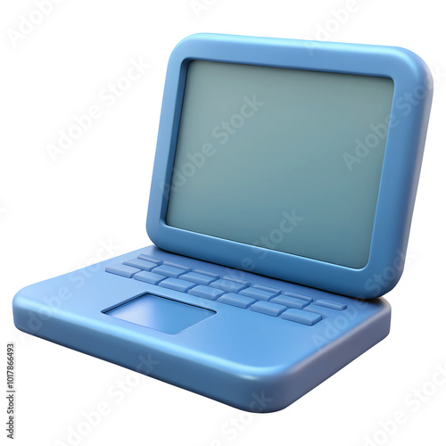 laptop 3d icons in cartoon plastic style minimal isolated on transparent white background, clipping path