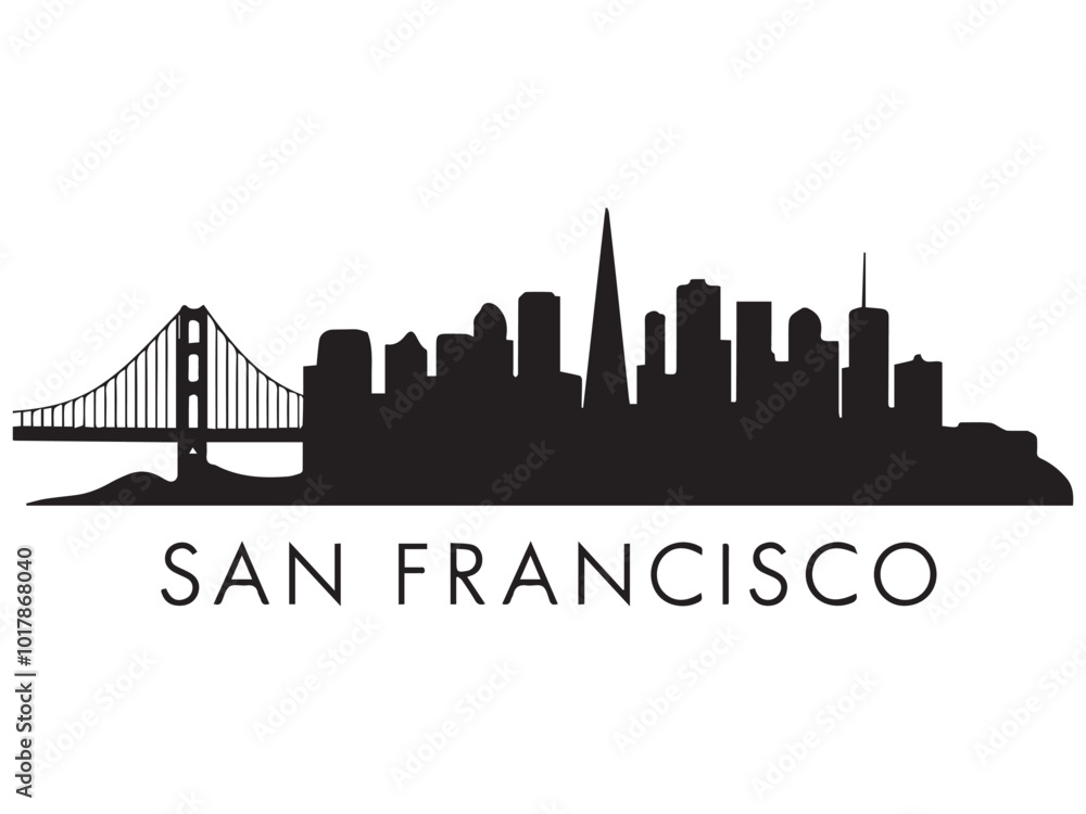San Francisco city skyline silhouette San Francisco city skyline silhouette