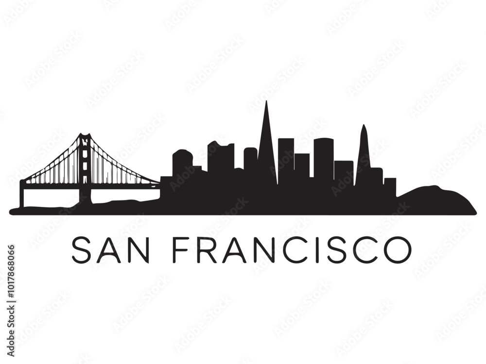 Naklejka premium San Francisco city skyline silhouette