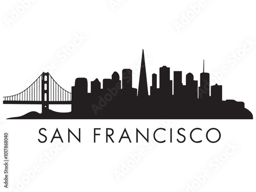 San Francisco city skyline silhouette