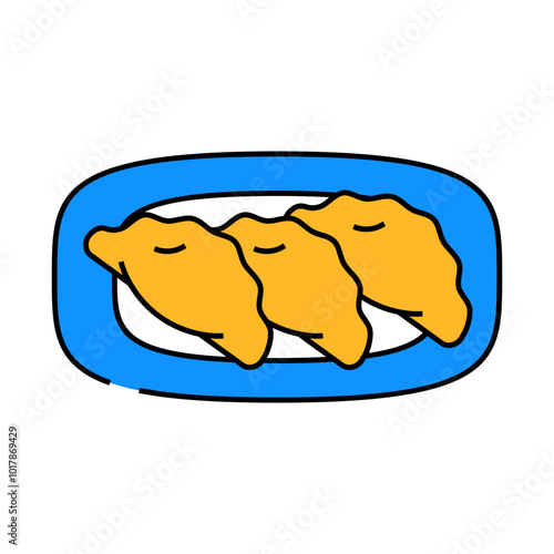 gyoza japanese food line icon vector. gyoza japanese food sign. isolated symbol illustration