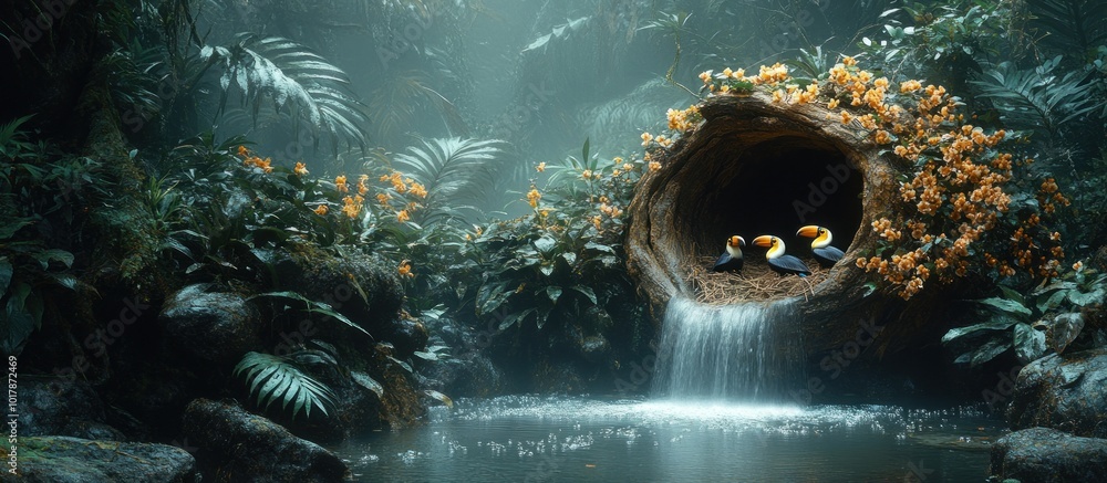 Fototapeta premium Tropical Paradise with Toucans