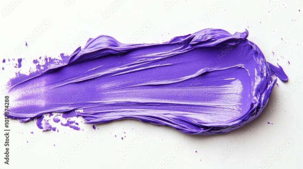 A close-up of purple lipstick or lip gloss smeared on a white background. A close-up of purple lipstick or lip gloss smeared on a white background.